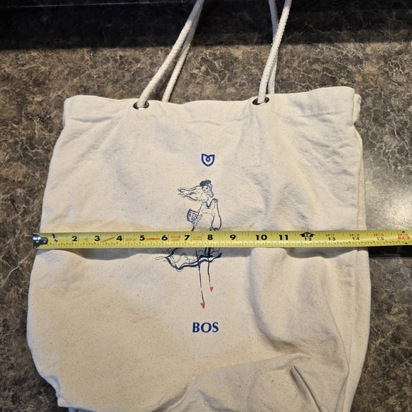 Rothy's Tote Bag Purse Canvas Beige White Rope Shopper Store - Picture 4 of 5